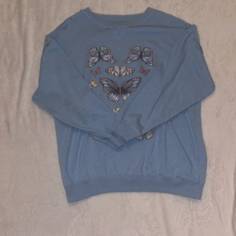 Aeropostale Fleece Lined Butterfly Crewneck oversized